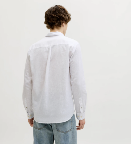 JJESUMMER LINEN BLEND SHIRT L/S SN - White