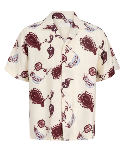 JORMAINE TEXTURE AOP SHIRT SS Antique - Antique White