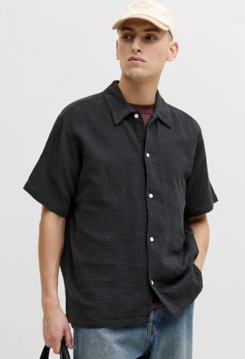-JORNANTUCKET DOUBLE CLOTH SHIRT SS Black