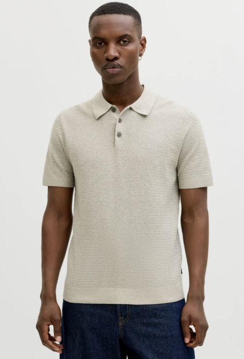 JPRBLURILEY KNIT POLO SS SN - Mermaid/twist