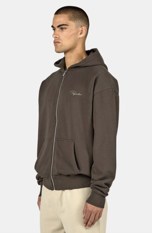 Pike Oversized Sweat Jacket - Washed Walnut Brown