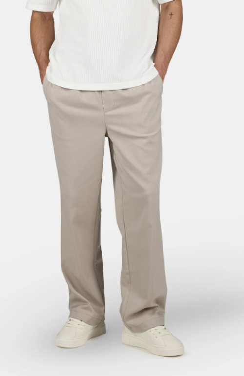 Taro Wide Smart Pants Dark Stone