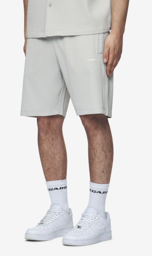 Troy Plissee Shorts Washed Fog Grey White