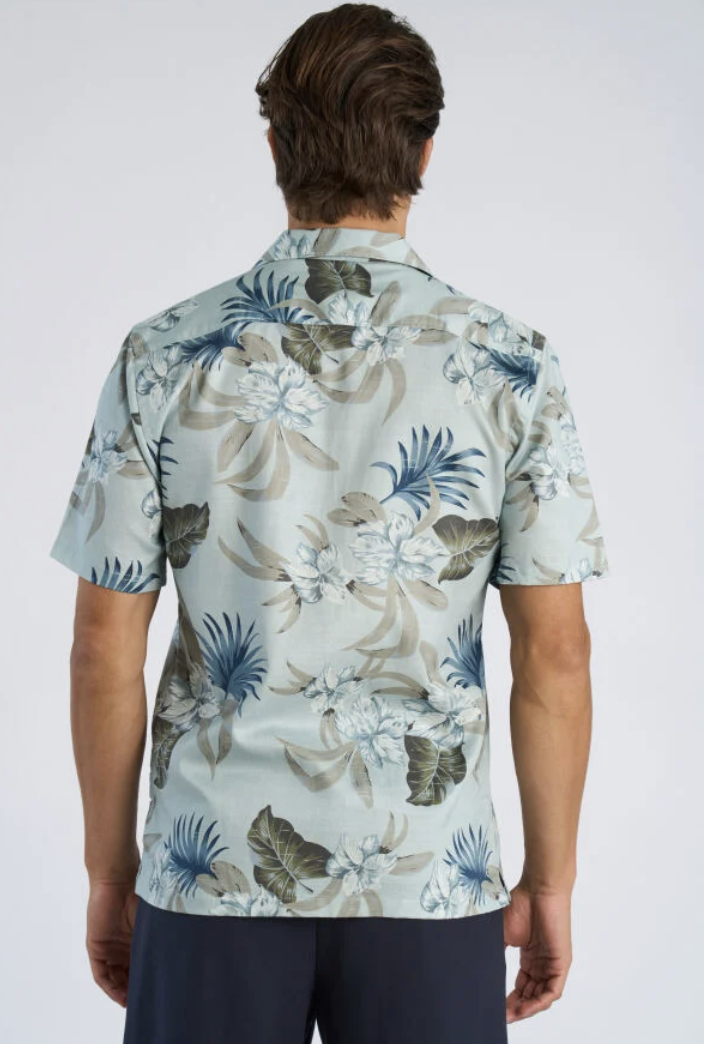 Floral Lyocell Blend Shirt Dusty Aqua – Bild 3