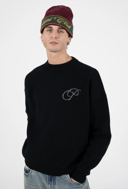 Initial Knit Sweater Black