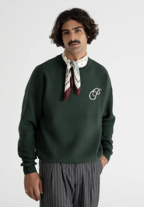 Initial Knit Sweater Green