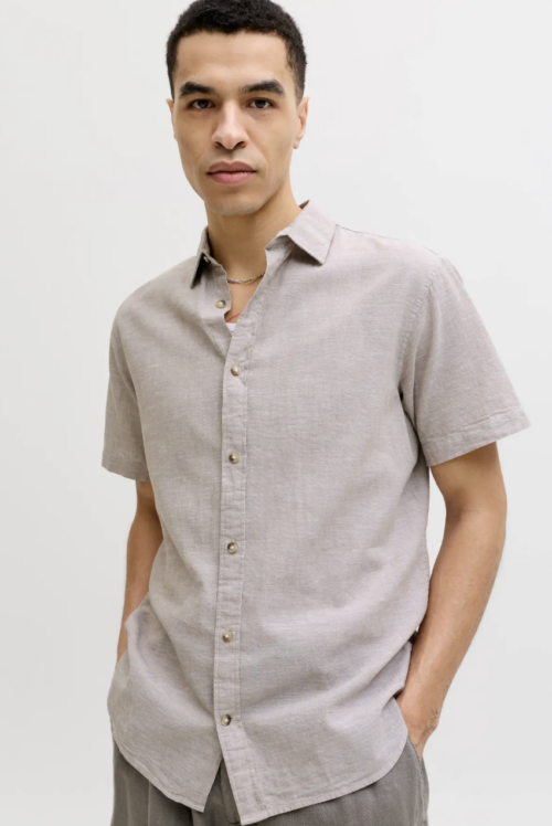 JJESUMMER LINEN BLEND SHIRT S/S SN String