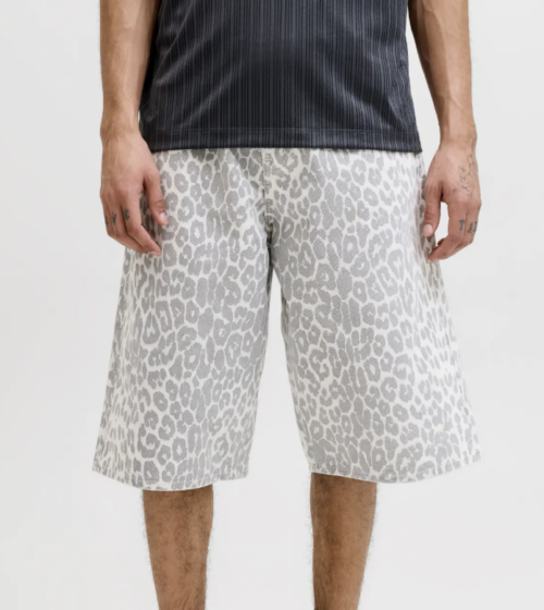 JPSTOWEN ROY AOP SHORTS Wild Dove - Grey Denim