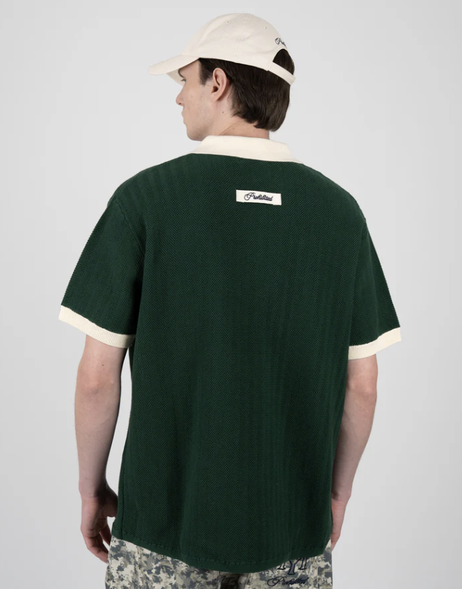 Off Season Knit Polo Dark Green – Bild 3
