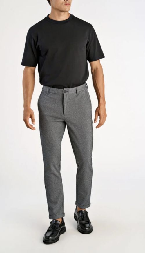 Superflex Kintted Cropped Pant Grey Mix