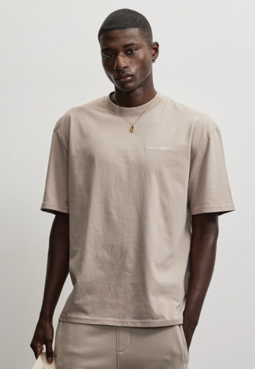 Logo Oversized Tee Washed Cream Warm Taupe
