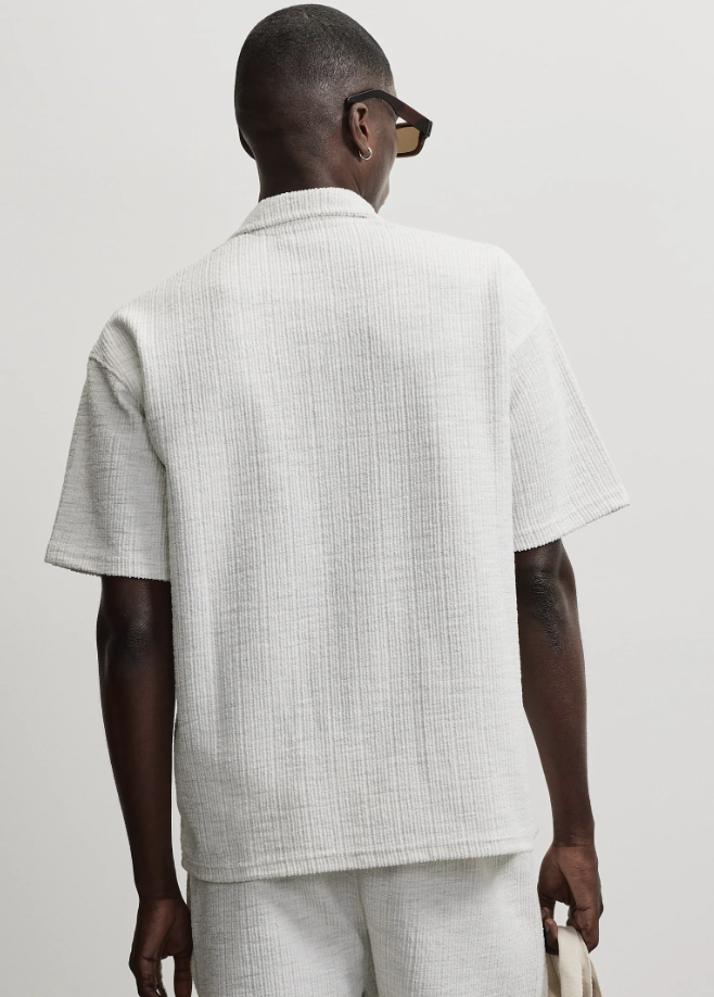 Libco Structured Knit Shirt Cloud Grey Melange – Bild 3