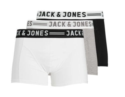SENSE TRUNKS 3-PACK WHITE/BLACK/ GREY