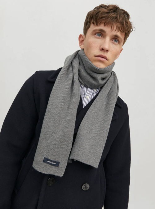 JACDNA KNIT SCARF GREY MELANGE