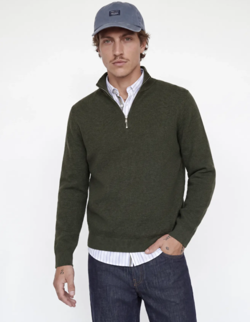 JPRMILANO STITCH KNIT HALF ZIP ROSIN
